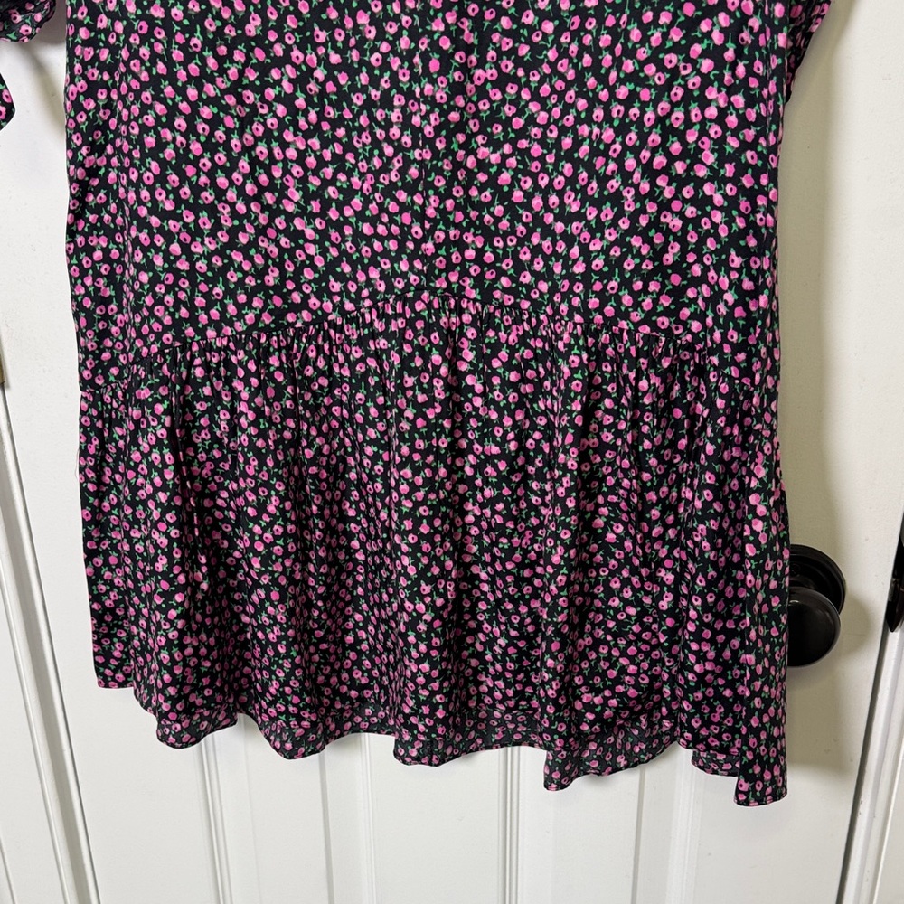Rebecca Taylor Floral Dress As Seen On TV Silk Blend Pink Black Size S - Picture 11 of 12